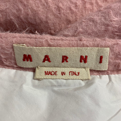 MARNI Size 4 Pink Alpaca Blend Textured Pencil Mid-Calf Skirt