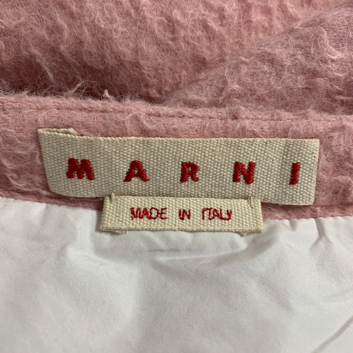MARNI Size 4 Pink Alpaca Blend Textured Pencil Mid-Calf Skirt