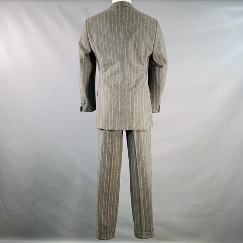 Costume POLO by RALPH LAUREN Taille 38 Coupe classique Gris Rayures craie Revers crantés