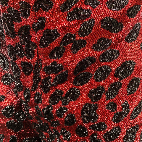 LIBERTINE Size M Red Black Acetate Blend Animal Print Pants