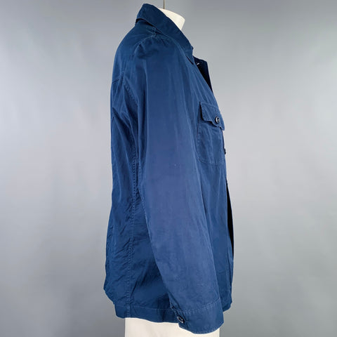 MIU MIU Size XL Navy Cotton Two Pockets Long Sleeve Shirt