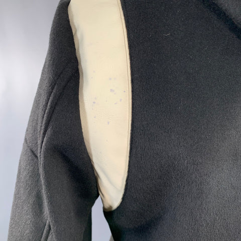 CELINE Size L Black White Patch Cotton Hooded Varsity Jacket