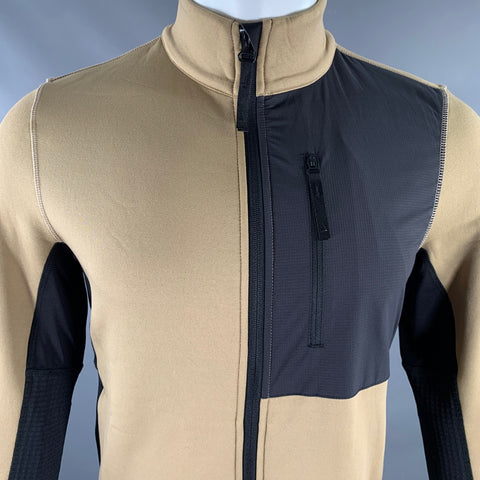 AZTECH Chest Size XS Brown Black Color Block Polyamide Thermal Jacket