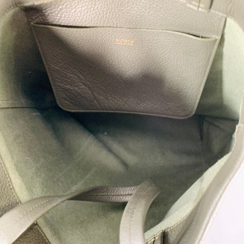 CUYANA Green Pebble Grain Leather Tote Bag