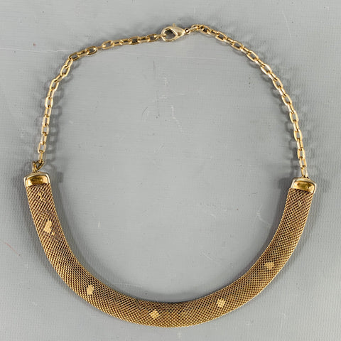 VINTAGE Gold Red Chain Link Metal Necklace