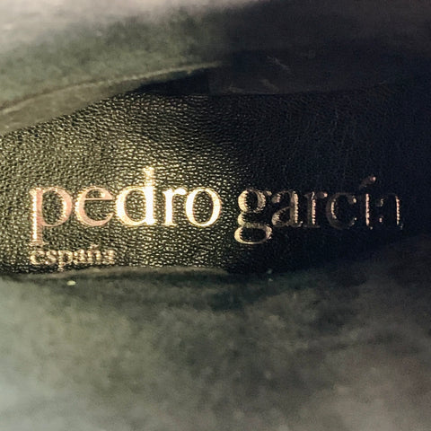 PEDRO GARCIA Size 7 Black Studded Swarovski Crystals Pull On Ankle Biker Boots
