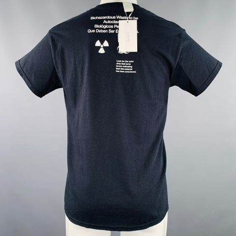 N. HOOLYWOOD Size XS Hazard Print Black White Cotton Crew Neck T-shirt