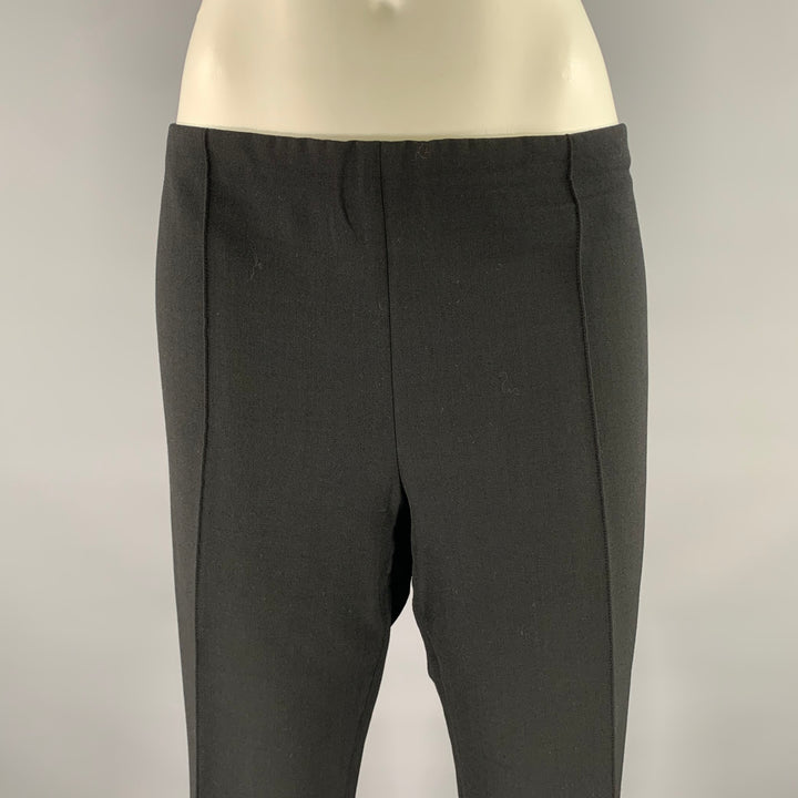 THE ROW Size 12 Black Wool Elastane Side Zipper Casual Pants