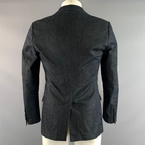 DOLCE & GABBANA Chest Size 38 Blue Indigo Denim Notch Lapel Sport Coat