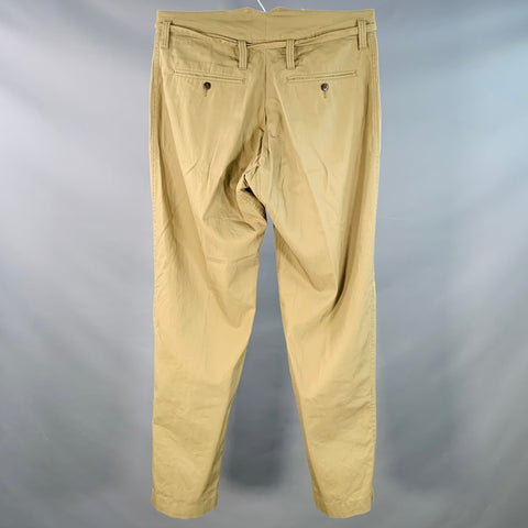VISVIM Size L Hakama Olive Green Cotton Pleated Belted Button Fly Dress Pants