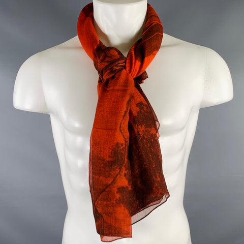 ZAZZI Brown Orange Old City Print Modal Blend Scarf