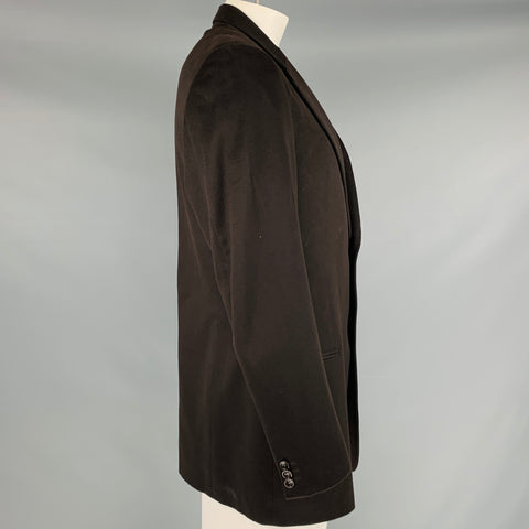 ARMANI COLLEZIONI Size 44 Long Brown Cashmere Single Breasted Sport Coat