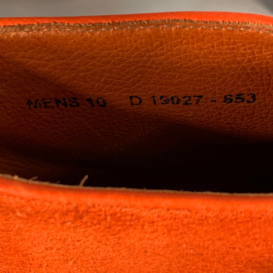 FLORSHEIM by DUCKIE BROWN Size 10 Orange Perforated Suede Wingtip Ankle Boots