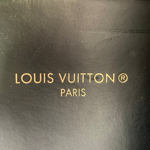 LOUIS VUITTON Size 10.5 Black White Checkered Leather Rubber Sole Sneakers