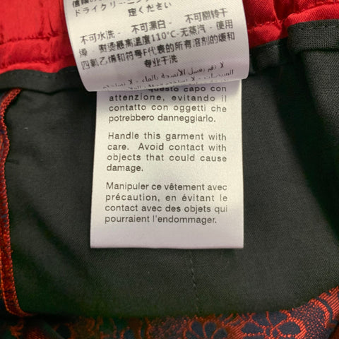 GUCCI 2018 Size 28 Red Black Jacquard Viscose Blend Joggers Shorts