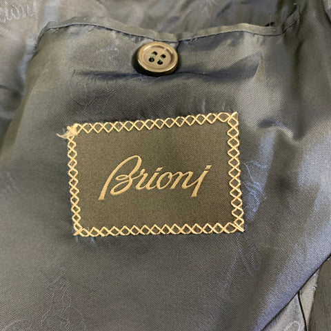 BRIONI Size 40 Navy Stripe Wool Tuxedo Sport Coat