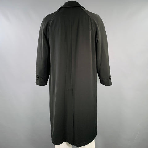 SANYO Size L Black Polyester Hidden Buttons Coat