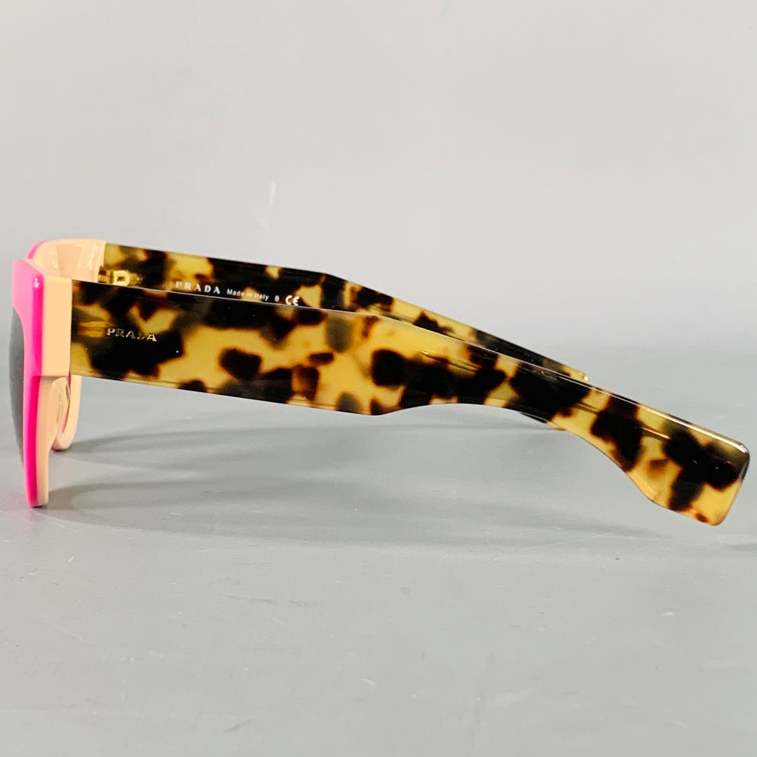 PRADA Poeme Pink Tortoiseshell Acetate Cat Eye Sunglasses