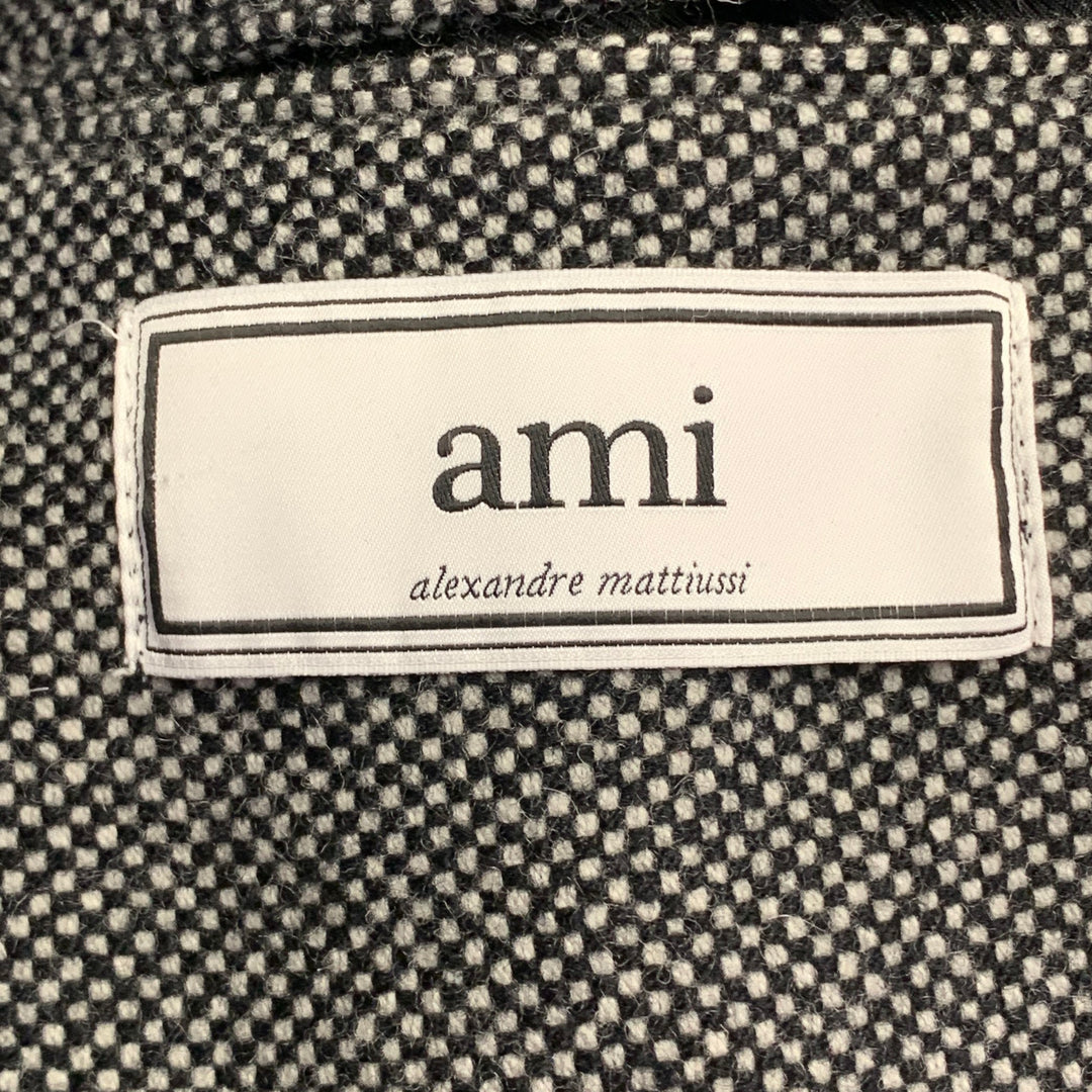 AMI by ALEXANDRE MATTIUSSI Size 36 Black Grey Woven Wool Blend Notch Lapel Sport Coat