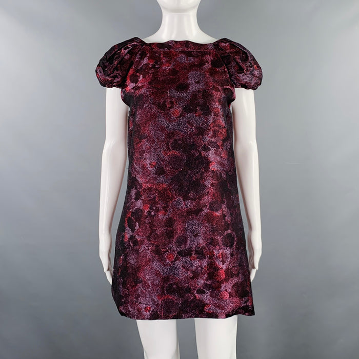 BURBERRY PRORSUM Size M Burgundy Purple Polyester Sheath Cocktail Dress