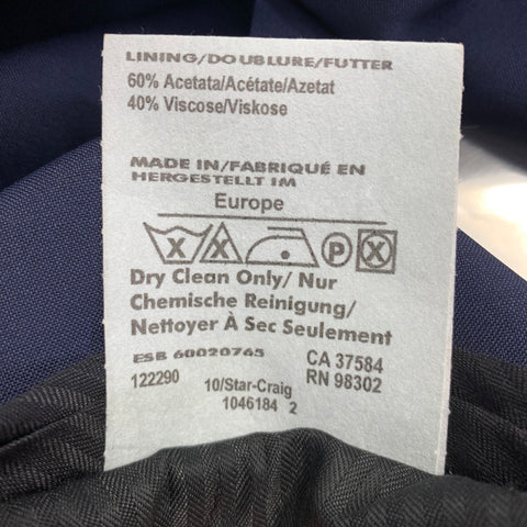 SAND Size 42 Navy Wool Mohair Single Breasted Suit