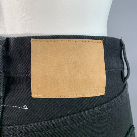 Jean ample en sergé de coton noir et gris MM6 MAISON MARGIELA taille 25