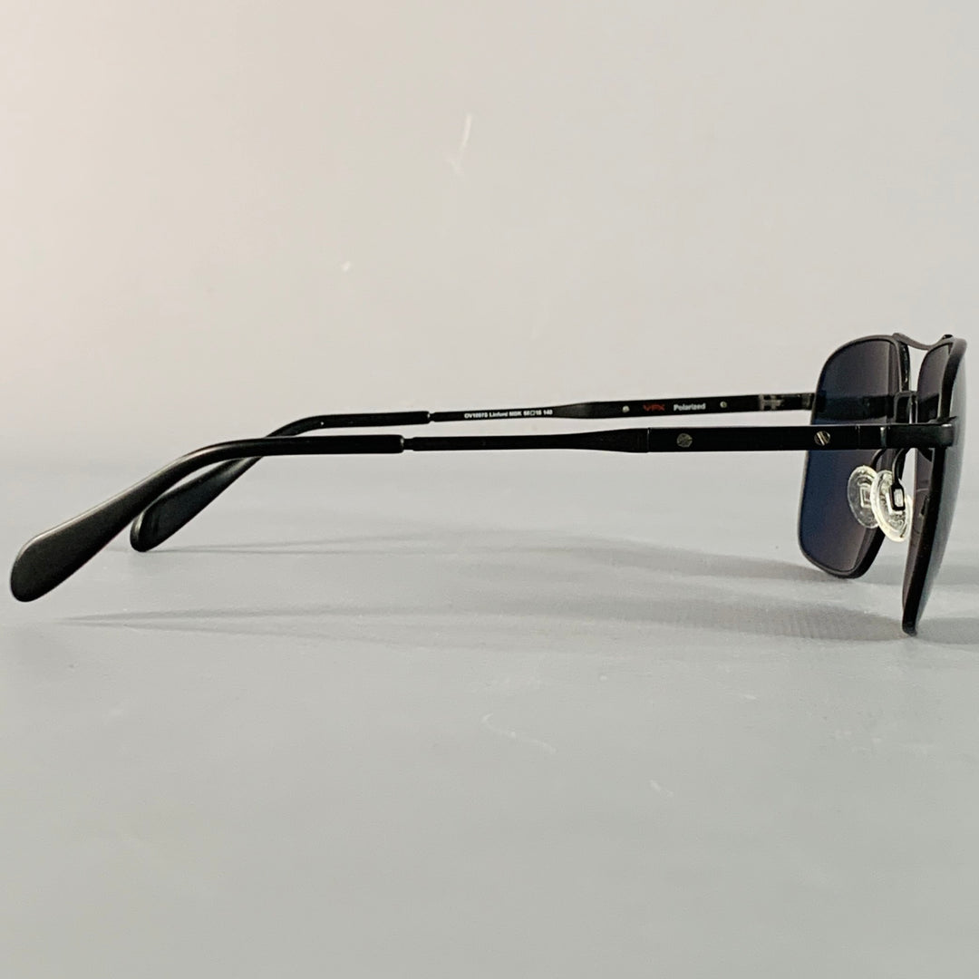 OLIVER PEOPLES Linford Black Metal Pilot Sunglasses