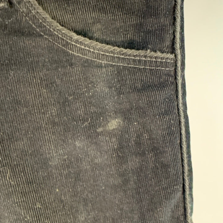 DSQUARED2 Size 32 Black Corduroy Cotton Blend Button Fly Casual Pants