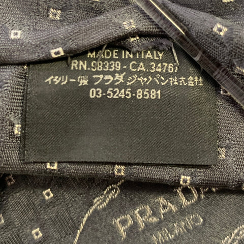PRADA Size One Size Grey White Diamond Tie