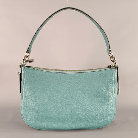 COACH Chelsea Blue Pebble Grain Leather Shoulder Bag Handbag