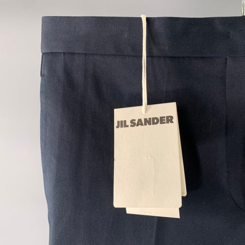 JIL SANDER Size 14  Navy Cotton Cropped Pants