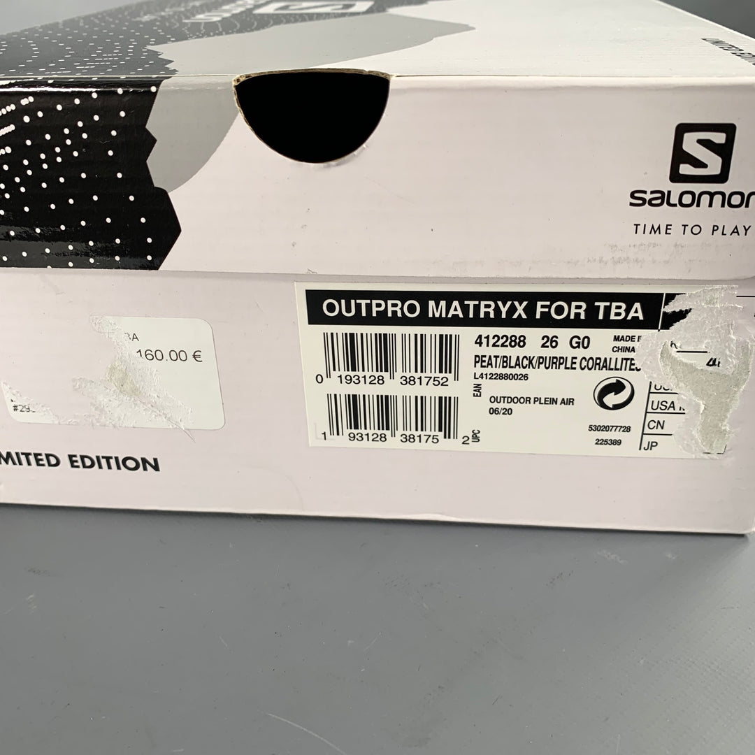 SALOMON Size -Outpro Matryx- Black Purple Polyamide Blend Slip On Sneakers