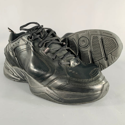 NIKE x MARTINE ROSE 2019 Size 10.5 Monarch IV Black Faux Leather Sneakers