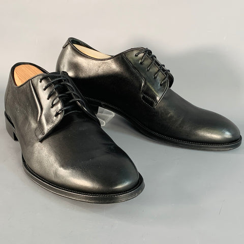 PAUL SMITH Size 10 Black Leather Derby Lace-Up Flexible Travel Shoes