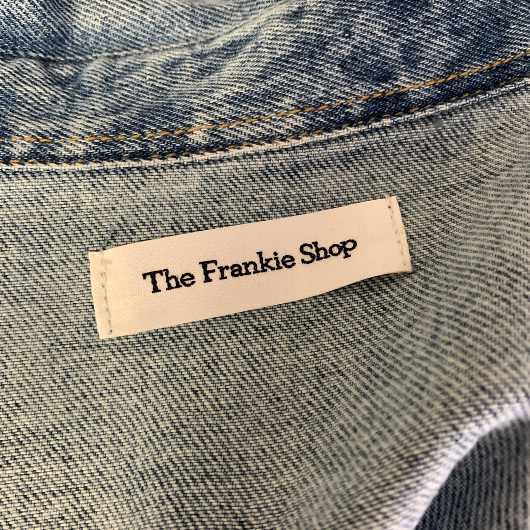 THE FRANKIE SHOP Size XS/S Blue Denim Washed Patch Pockets Shirt