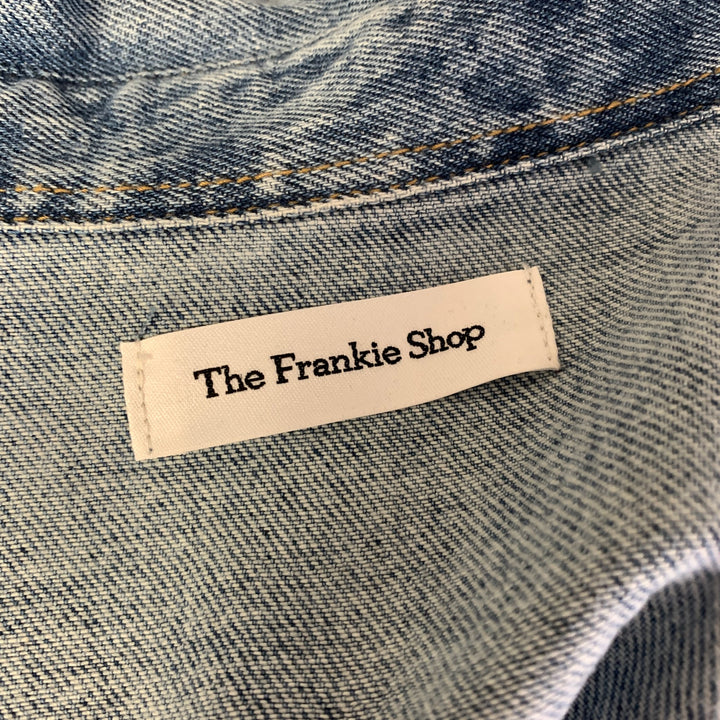 THE FRANKIE SHOP Size XS/S Blue Denim Washed Patch Pockets Shirt