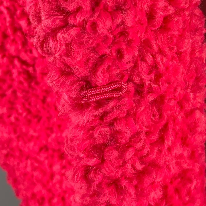 ALICE + OLIVIA Size S Pink Polyester Textured Faux Fur Shawl Lapel Coat