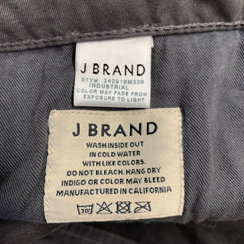 J BRAND Size 32 Grey Charcoal Twill Cotton Blend Straight Slim Jeans