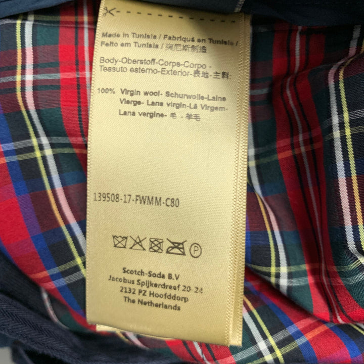 SCOTCH AND SODA Size 31 Navy Blue & Orange Stripe Virgin Wool Casual Pants