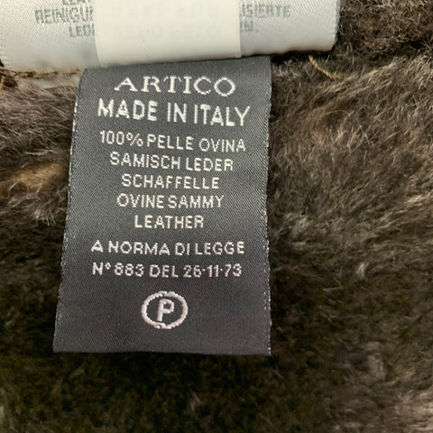 ARTICO Size 38 Brown Suede Shearing Zip Up Vest