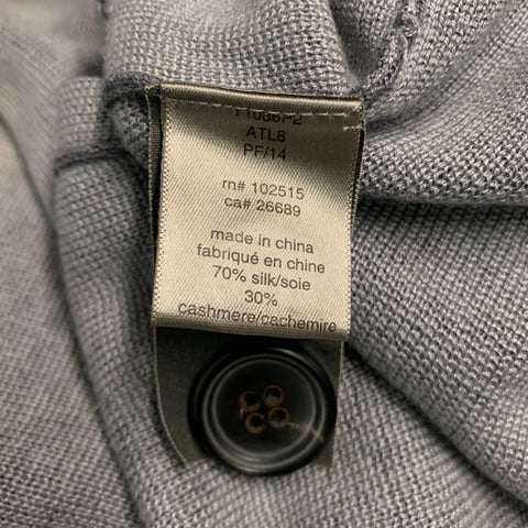 JOHN VARVATOS Size M Grey Silk Cashmere 2 Pockets Cardigan