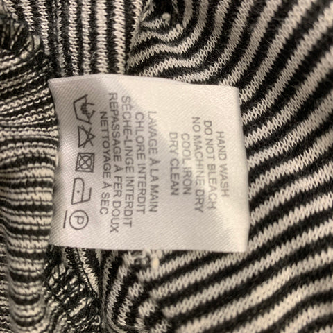 IRO Size S Black White Stripe Linen Crew-Neck T-shirt