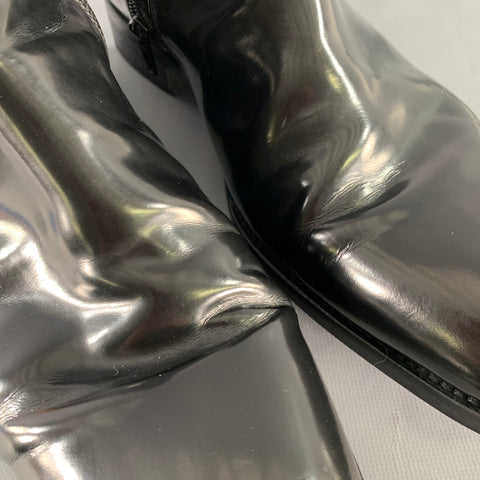 BROLETTO Size 11 Black Patent Leather Side Zipper Boots