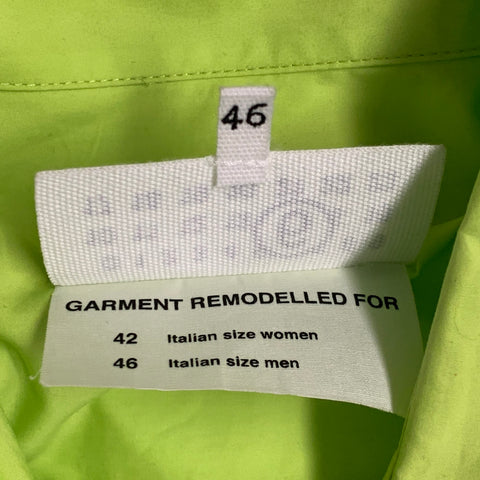 MM6 MAISON MARGIELA Size XS Green Neon Cotton Pointed Collar Long Sleeve Shirt
