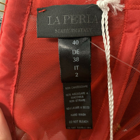 LA PERLA Taille S Jupe Corset en Maille Mélange Polyamide Rouge