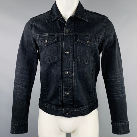 RAG & BONE Size XS Black Cotton Polyurethane Trucker Jacket