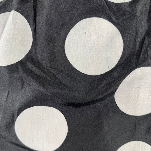 AKRIS Size 12 Black White Silk Polka Dot Wrap Skirt