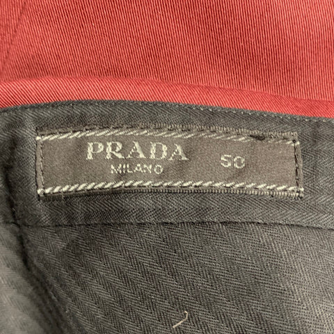 PRADA Size 34 Burgundy Cotton Blend Zip Fly Dress Pants