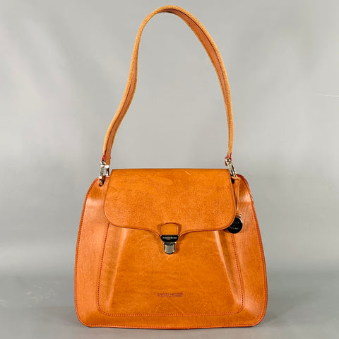 DOONEY & BOURKE Brown Leather Shoulder Bag Push Lock Handbag