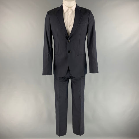 GIORGIO ARMANI Size 38 Navy Cotton Silk Notch Lapel Suit